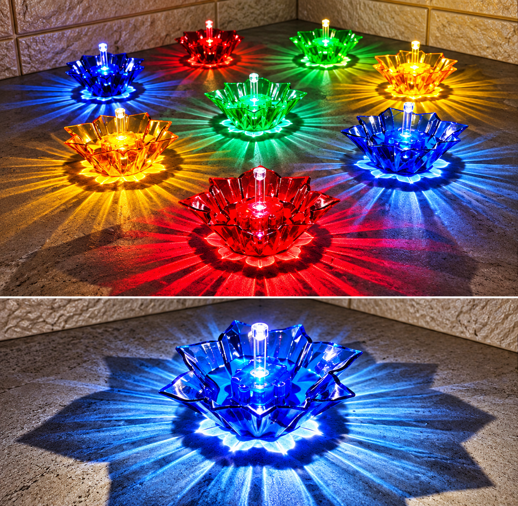 LED Reflection Diwali Diya Water Sensor (Set Of 12)